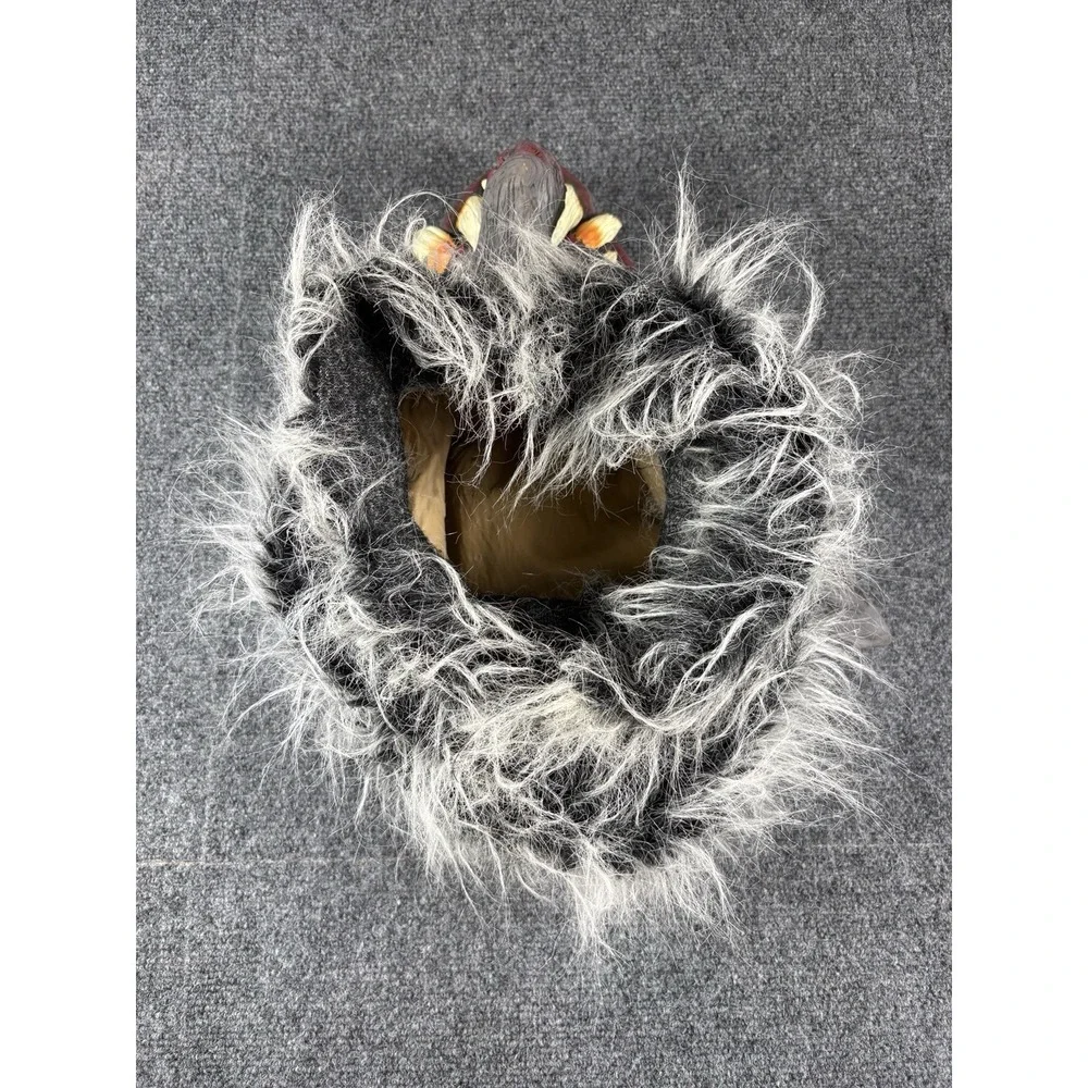Werewolf Costume Mask‎ Adult Size Gray Fur Latex Wolfman Halloween Full Face